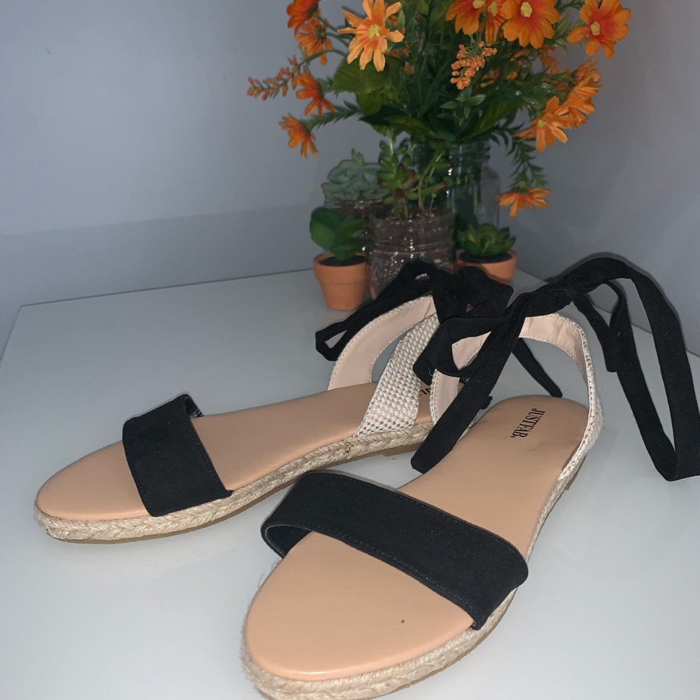 JustFab Ankle Tied Sandals